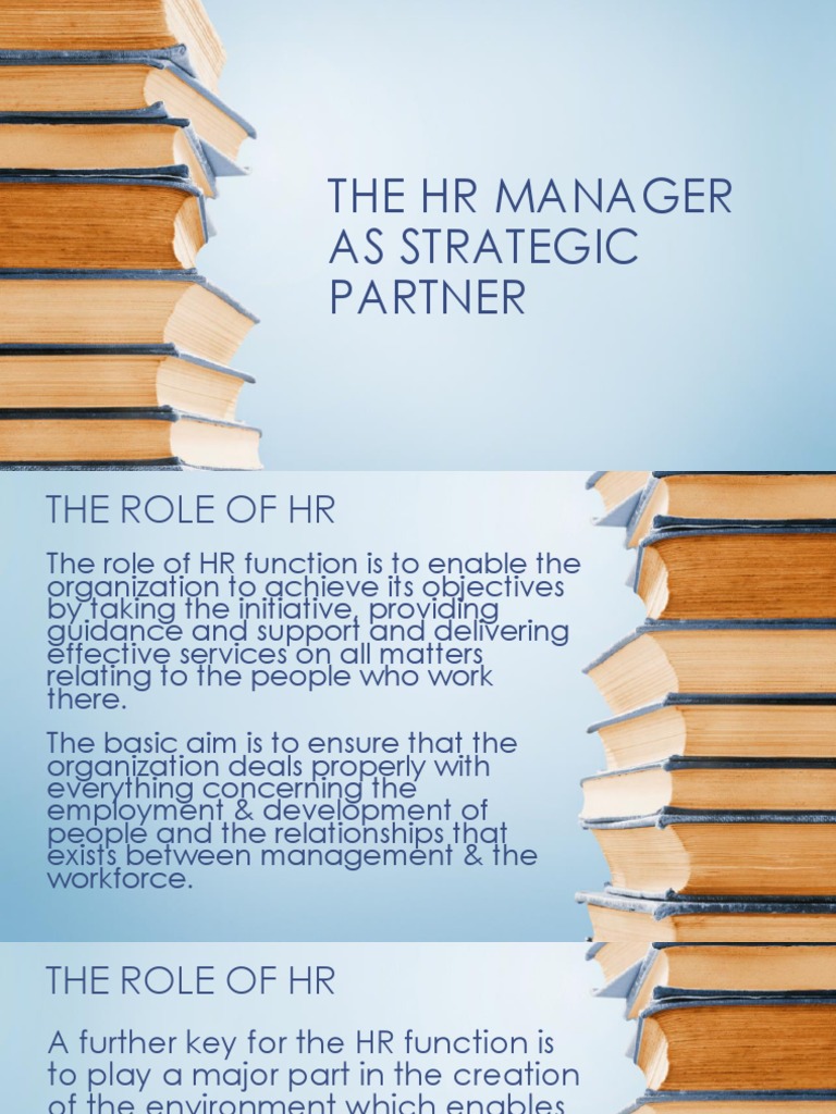 The Hr Manager As Strategic Partner Pdf Strategic Management