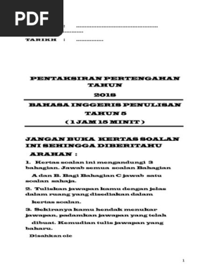 Upt Bahasa Ingeris Tahun 5 Penulisan Pdf Nature