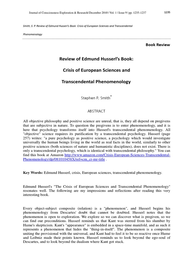 Review Husserls | PDF | Edmund Husserl | Phenomenology (Philosophy)