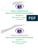 Daily Lesson LOG Dungao Integrated School 6 .: Filipino Rea Joyce V Erece