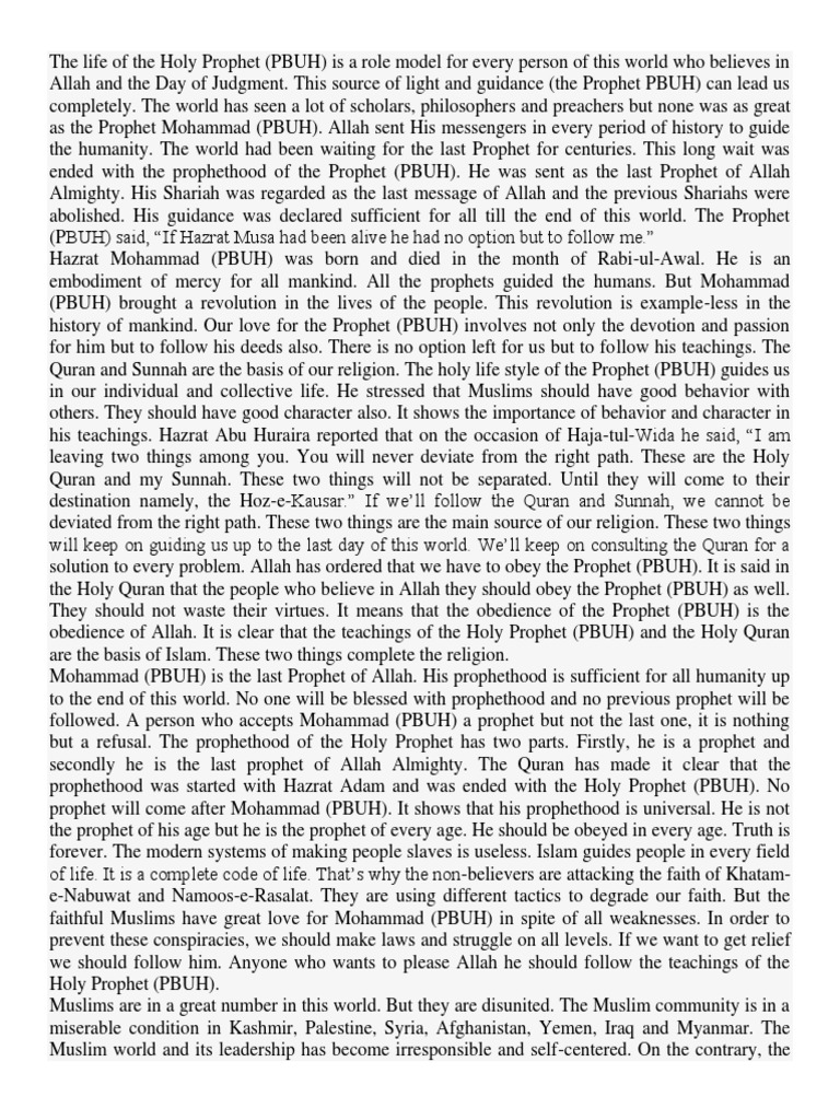 The Life of The Holy Prophet | PDF | Prophets And Messengers In Islam ...