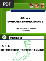 Computer Programming 1: Ma. Rhodora R. Gallo Instructor