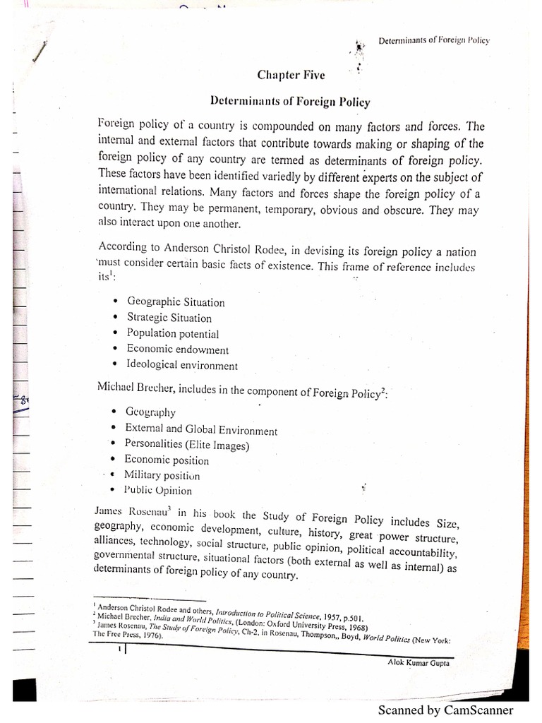 Determinants Of Foreign Policy Pdf