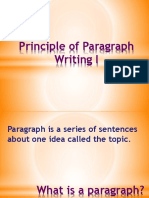 Principle of Paragraph Writing I