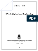 Btech Agicultural Engineering Syllabus 2016 PDF
