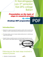 Presentation On The Topic of Steps in Research Process: Gradeup NET Preparation App