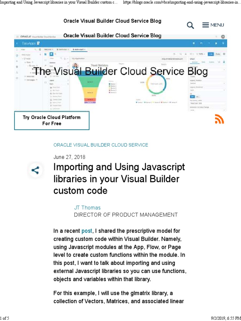 Importing and Using Javascript Libraries in Your Visual Builder Custom ...