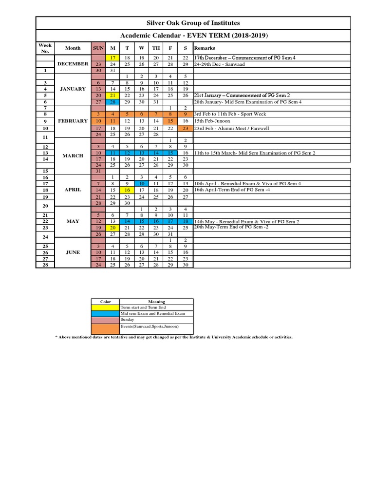 Academic Calendar Gtu