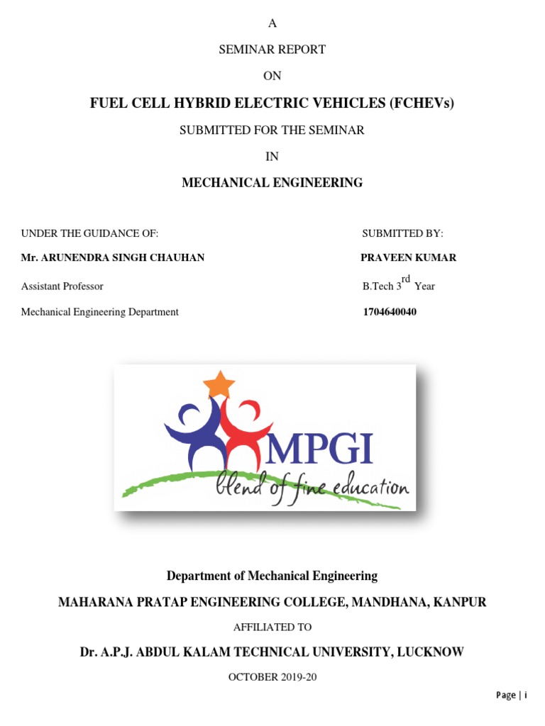 FCHEVs Part 2 Report File | PDF | Hybrid Electric Vehicle | Electric ...