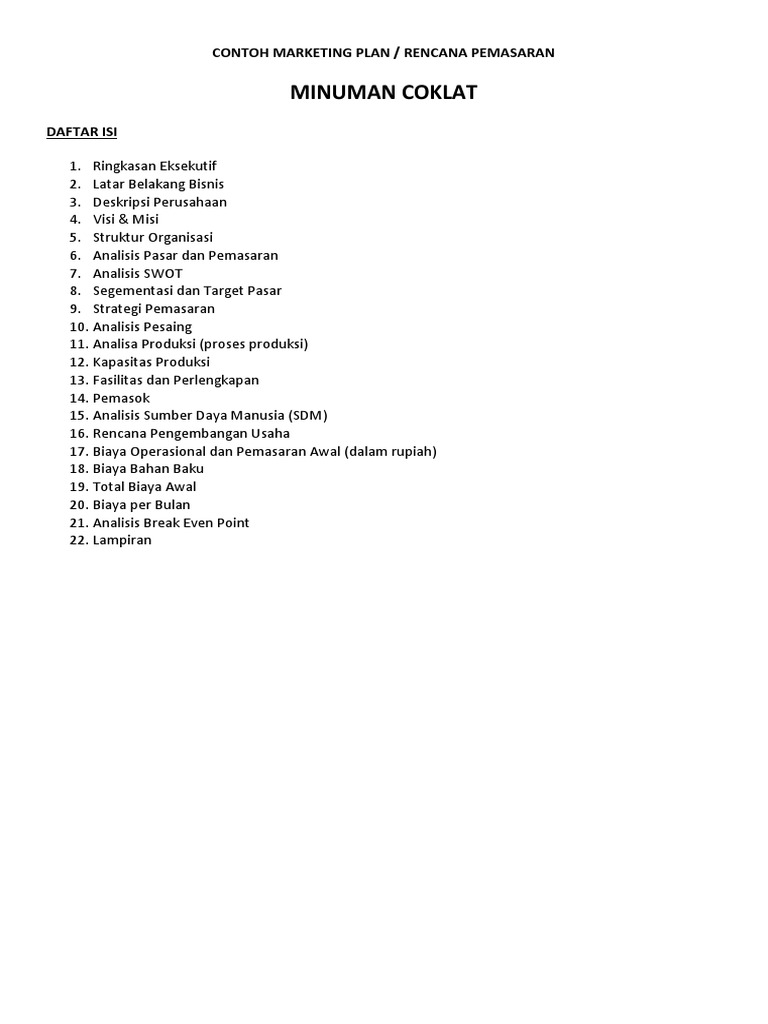 Contoh Mp Minuman Coklat Pdf