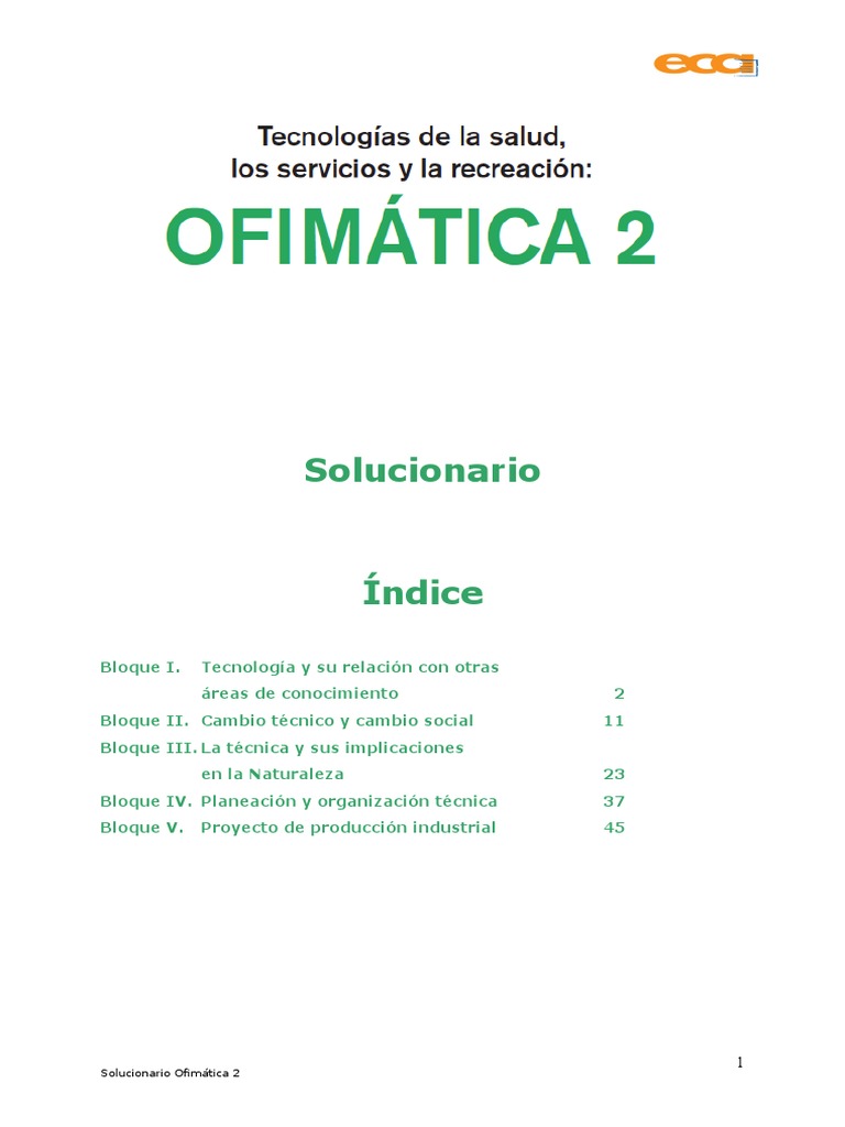 Solucionario Ofimática 2 Secundaria | PDF | Papel | Planificación