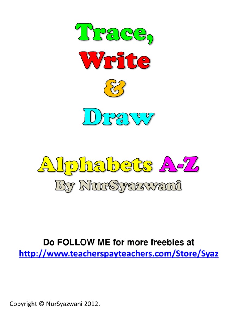 Free Trace Write and Draw Alphabet Saz | PDF | Languages | Language ...