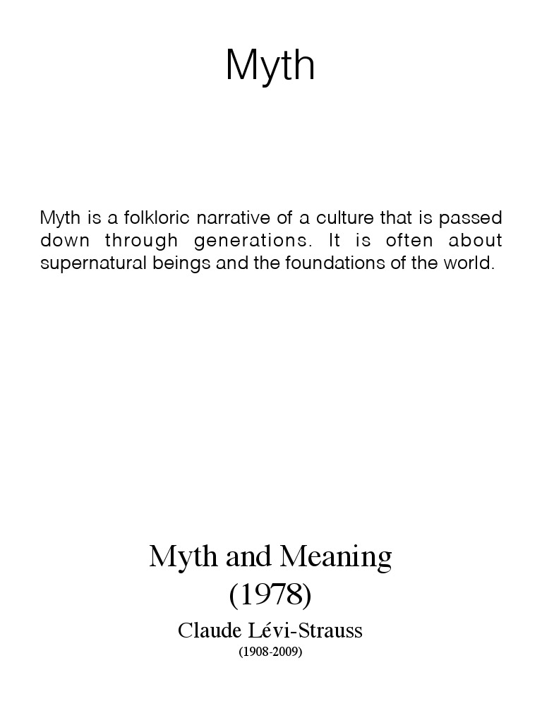 Myth and meaning pdf science mind