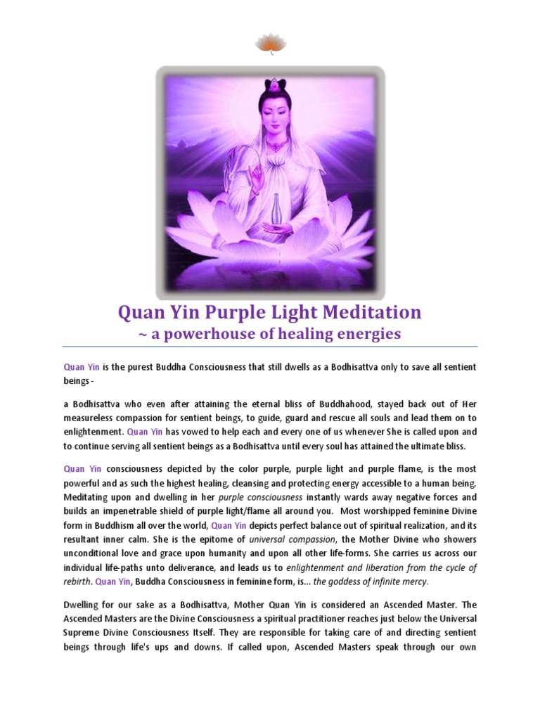 Quan Yin Purple Light Meditation | PDF | Bodhisattva | Mantra