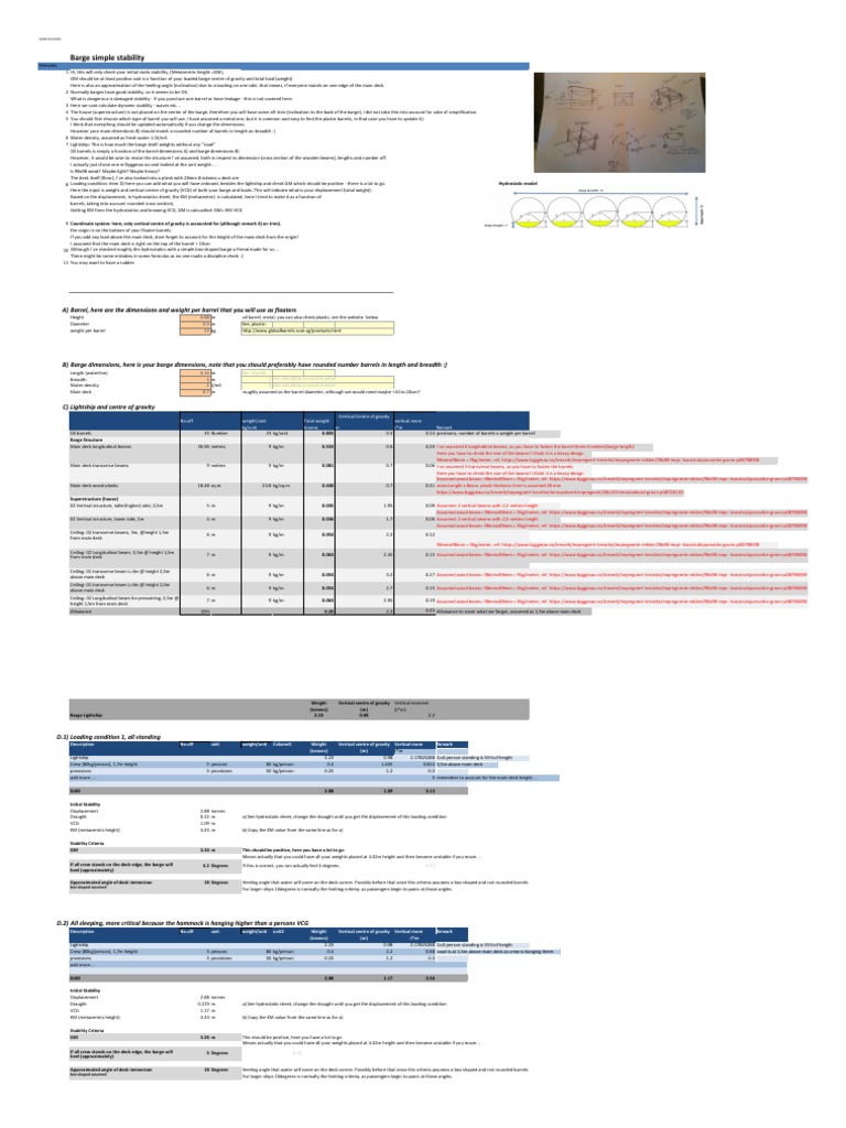 Barge Stability and Structural Analysis | PDF | Watercraft | Ships