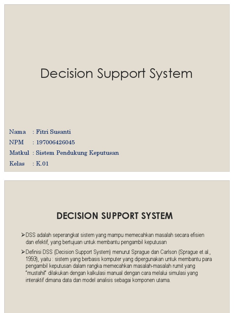 Decision Support System | PDF | Seni | Komputer