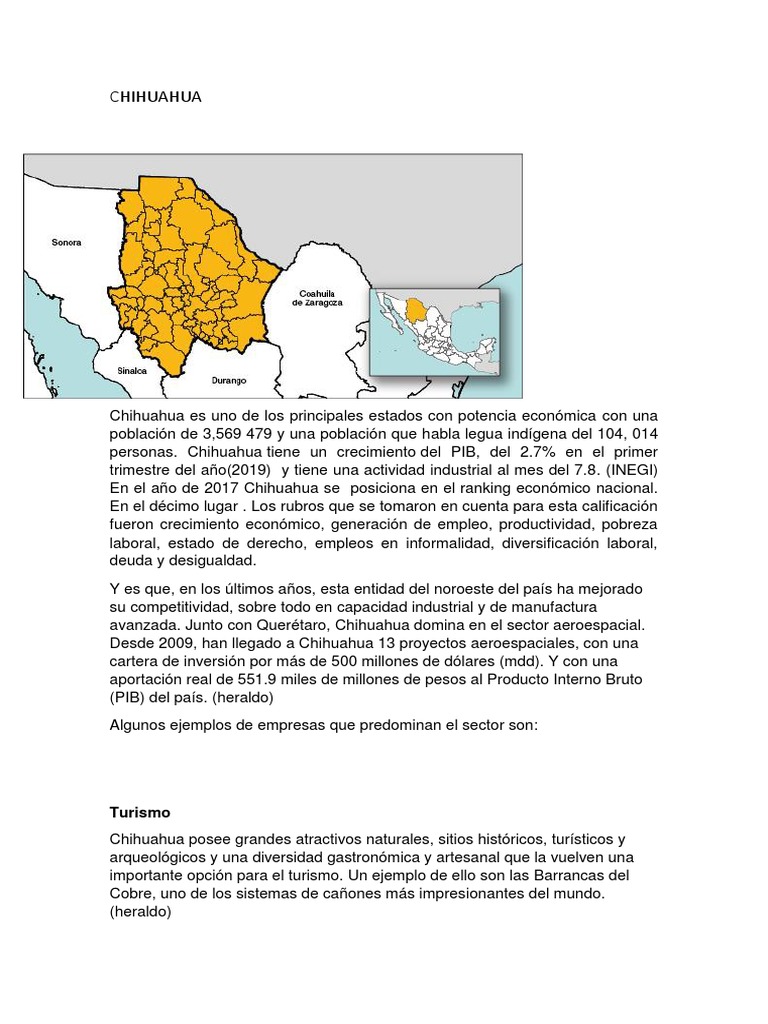 Actividades Económicas en Chihuahua | PDF | Chihuahua (estado) | Minería