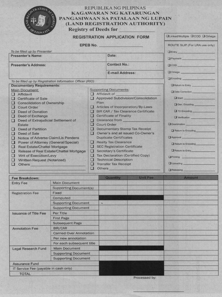 LRA RD Application Form | PDF