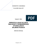 Predstavljanje Slojeva Realnosti U Romanesknom Stvaralaštvu Salmana Ruždija