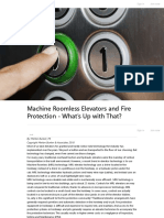 Machine Roomless Elevators and Fire Protection - What's Up With That