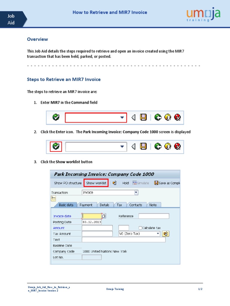 Retrieve Mir7 Invoice Umoja Job Aid v2 PDF