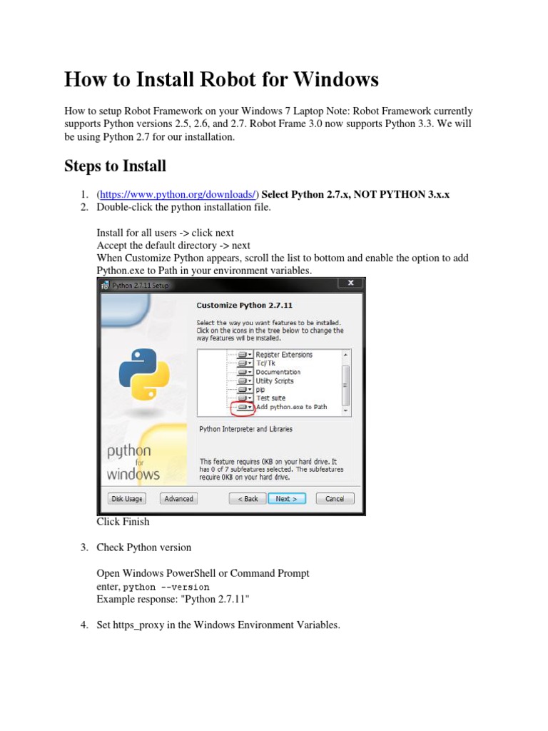 Robot Installation Guide Pdf Library Computing Microsoft Windows