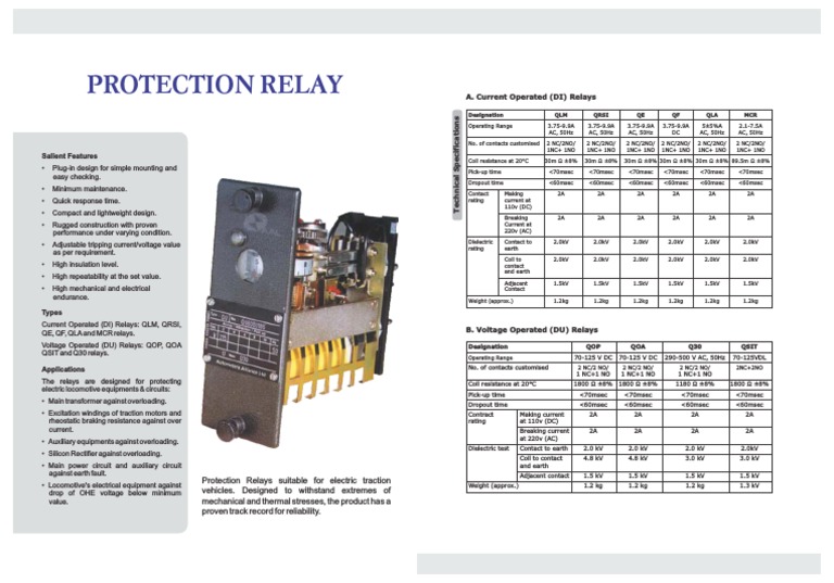 Protection Relay: A. Current Operated (DI) Relays | PDF | Relay ...