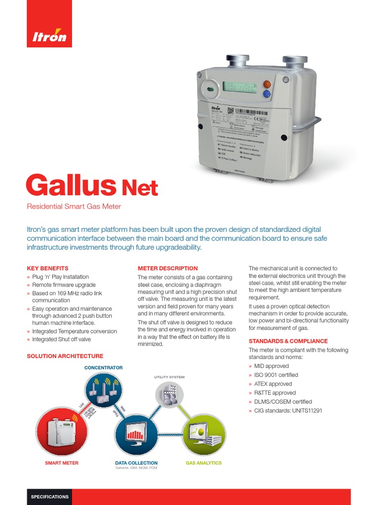 Gallus Net - Residential Smart Gas Meter | PDF | Gases | Liquefied ...