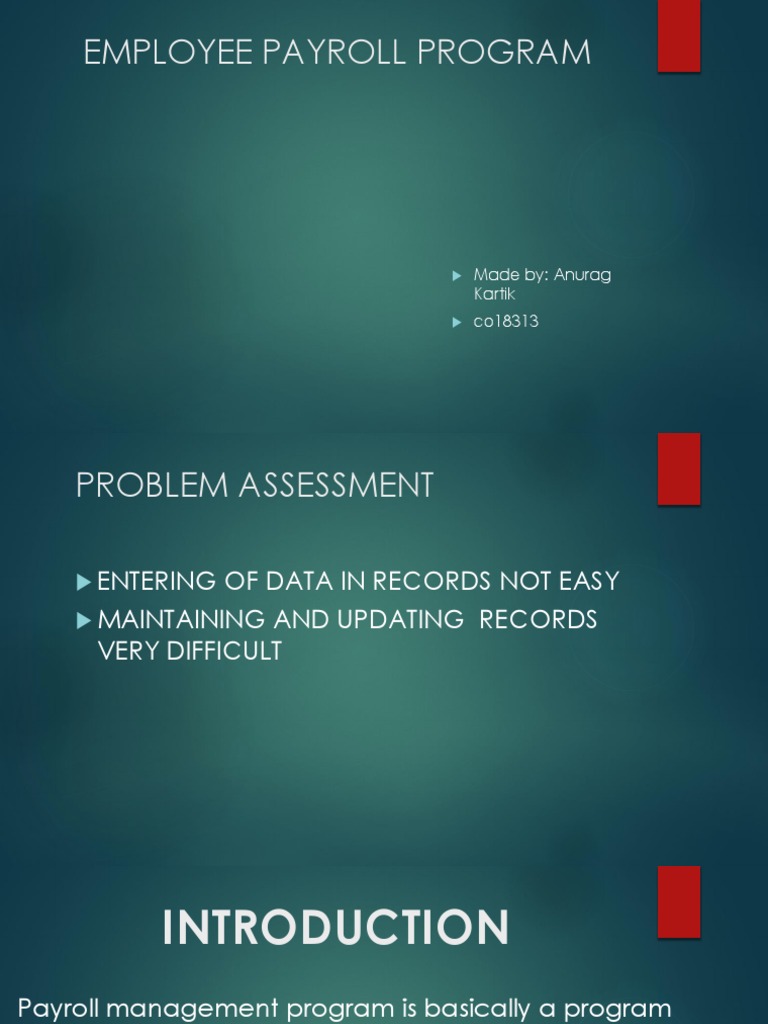 Employee Payroll Management Program | PDF | Business | Finance & Money ...