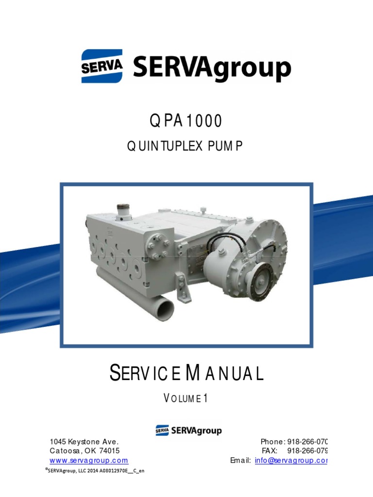 Serva Qpa1000 061814 PDF Pump Transmission (Mechanics)