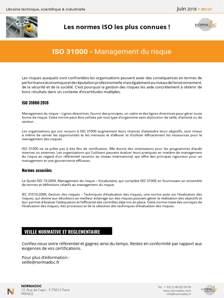 ISO 31000 : Gestion des risques efficace | PDF | Risque | Gestion des ...