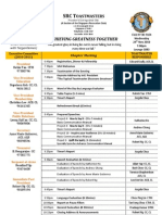 SRC Toastmasters 24 Nov 2010 Chapter Meeting Program