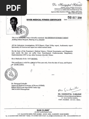 Medical Certificate
