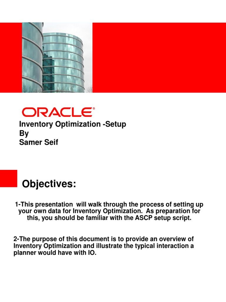 Inventory Optimization Setup Guide | PDF | Inventory | Areas Of ...
