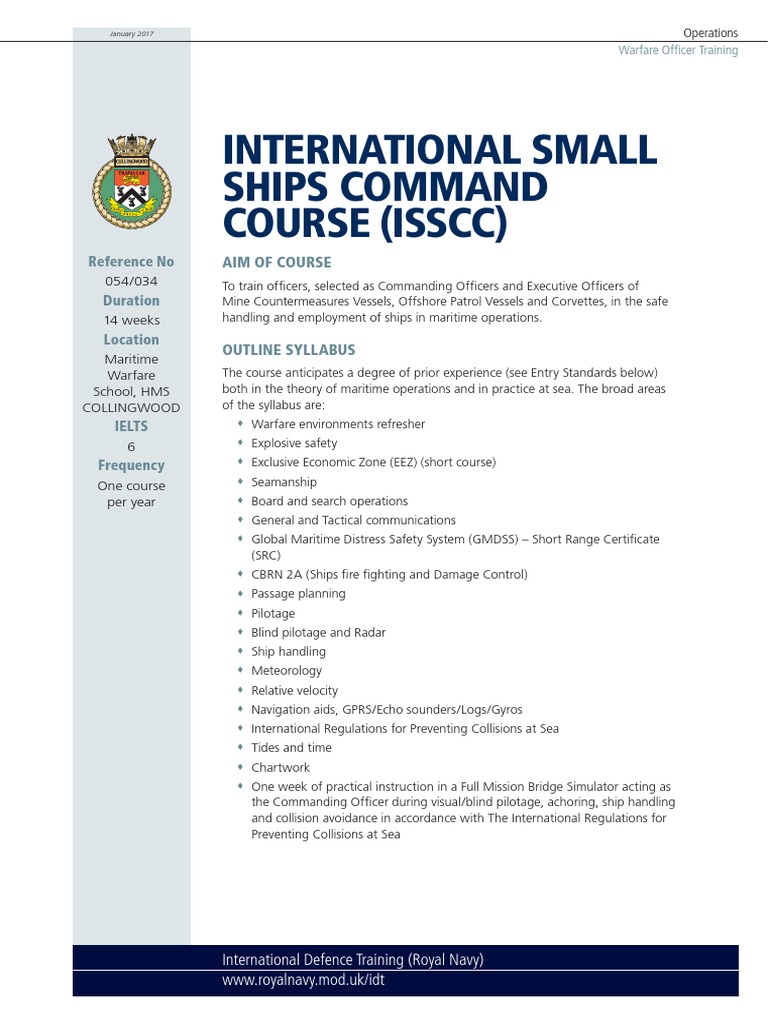 International Small Ships Command Course (Isscc) PDF Royal Navy Ships