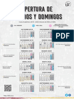 Modificaciones - Curso 2019-2020 - Calendario de Apertura de Sábados y Domingos - CRAI Antonio de Ulloa y Tres Bibliotecas Más