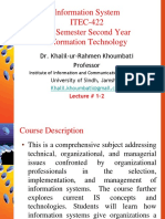 Information System ITEC-422 4th Semester Second Year Information Technology