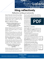 Writing Reflectively: Reflective Writing at University