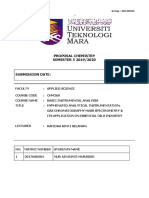 Proposal Chemistry SEMESTER 5 2019/2020: Group: AS1205A1