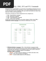 SQL - DDL, DQL, DML, DCL and TCL Commands: - Transaction Control Language. So We Will See in Detail About TCL As Well