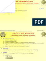 Me 209 Thermodynamics: Introduction To Thermodynamics: System, Surroundings, Boundaries