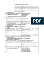 Table 1.major Components of Computer Systems: No Questions Responce