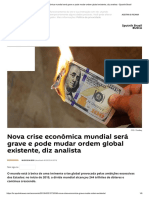 Nova Crise Econômica Mundial Será Grave e Pode Mudar Ordem Global Existente, Diz Analista - Sputnik Brasil