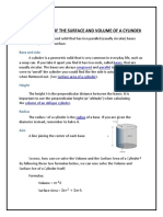 Measurement of The Surface and Volume of A Cylinder