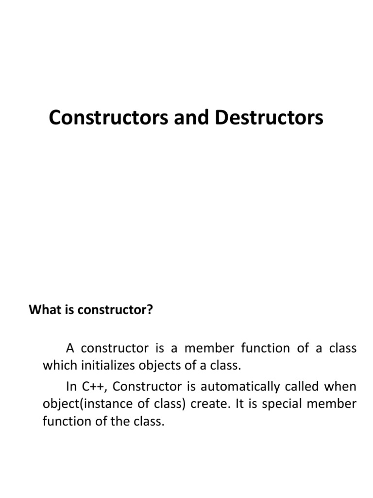 2.constructors and Destructors | PDF | Constructor (Object Oriented ...