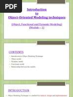 To Object-Oriented Modeling Techniques