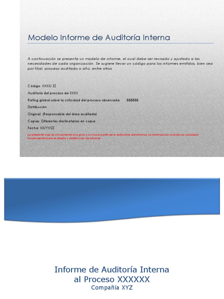 Modelo de Informe de Auditoría Interna | PDF | Auditoría | Business