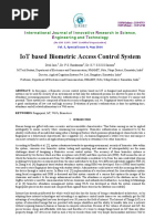 Iot Based Biometric Access Control System: Nternational Ournal of Nnovative Esearch in Cience, Ngineering and Echnology