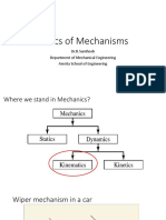 Basics of Mechanisms: Dr.B.Santhosh Department of Mechanical Engineering Amrita School of Engineering