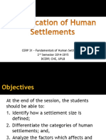 Factors and Typologies of Human Settlements